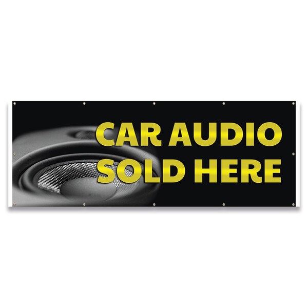 Car Audio Sold Here Banner Concession Stand Food Truck Single Sided